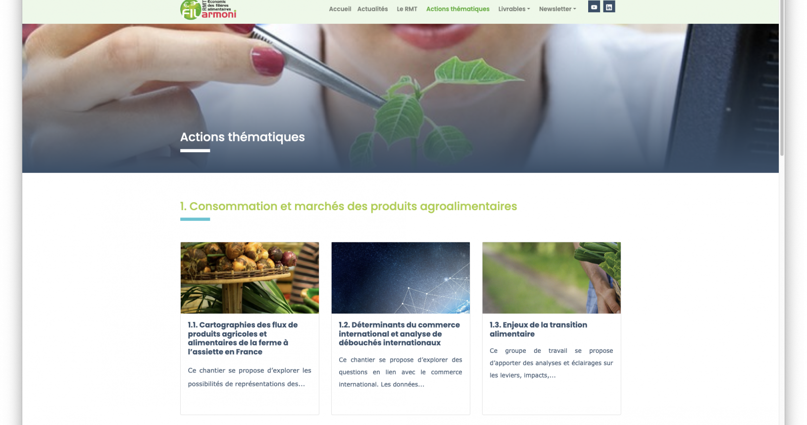 Les actions thématiques sur le site du RMT Filarmoni